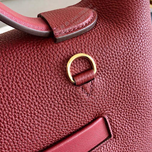 Hermes包包 愛馬仕Hermes Kelly2424 寶石紅 金扣 togo小牛皮 半手工制 Hermes休閒女款手提包  am1927